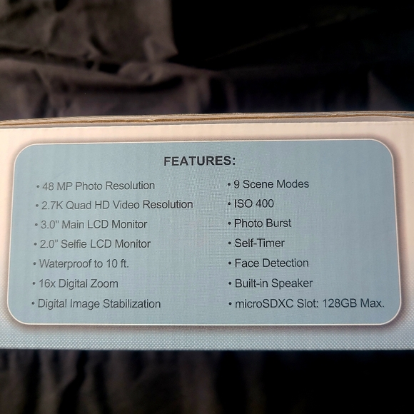 Minolta 48 MP Dual Screen Waterproof Digital Camera MN40WP - Picture 4 of 13